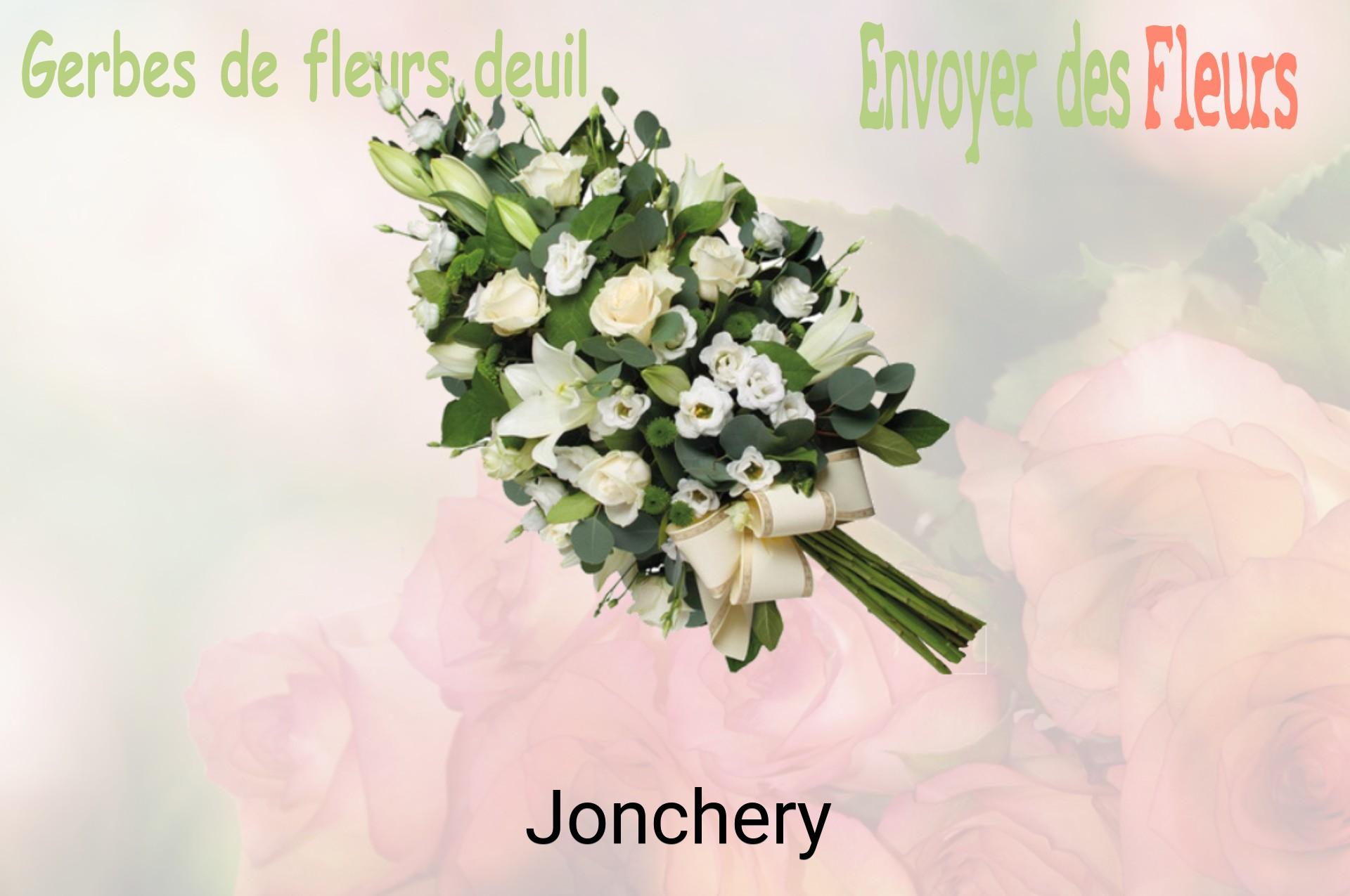 Gerbe de fleurs de deuil livrée à Jonchery